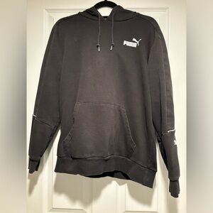 Puma Mens Long Sleeve Hoodie Sweater Pullover Logo Regular Fit Size M Black